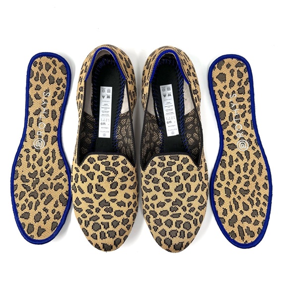 Rothy’s “The Loafer” Leopard Animal Print Slip On Flat Loafers Size 9 - Picture 2 of 9